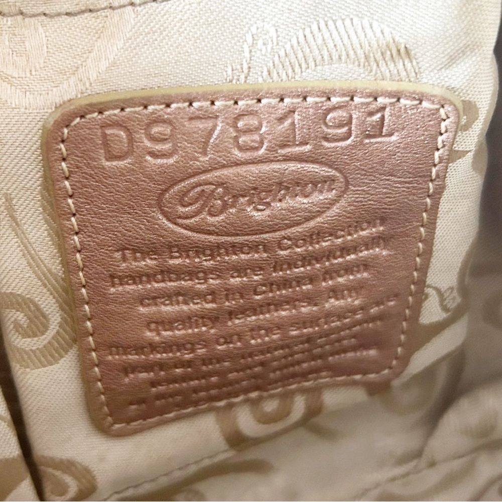 Brighton Leather Shoulder Bag Crocodile Alligator‎ Embossed Tan Brown Leather - Picture 9 of 9